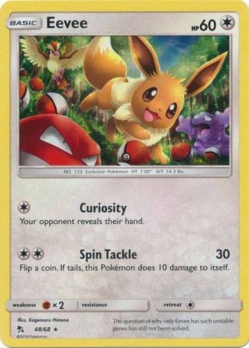 Pokemon Trading Card Game Hidden Fates Holo Rare Eevee #48 Reverse Holo Lightly Played、ToyWiz、kayou