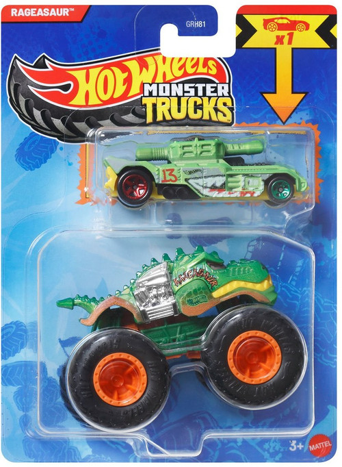 Hot Wheels Monster Trucks Rageasaur Diecast Car Bonus Car!、ToyWiz、kayou