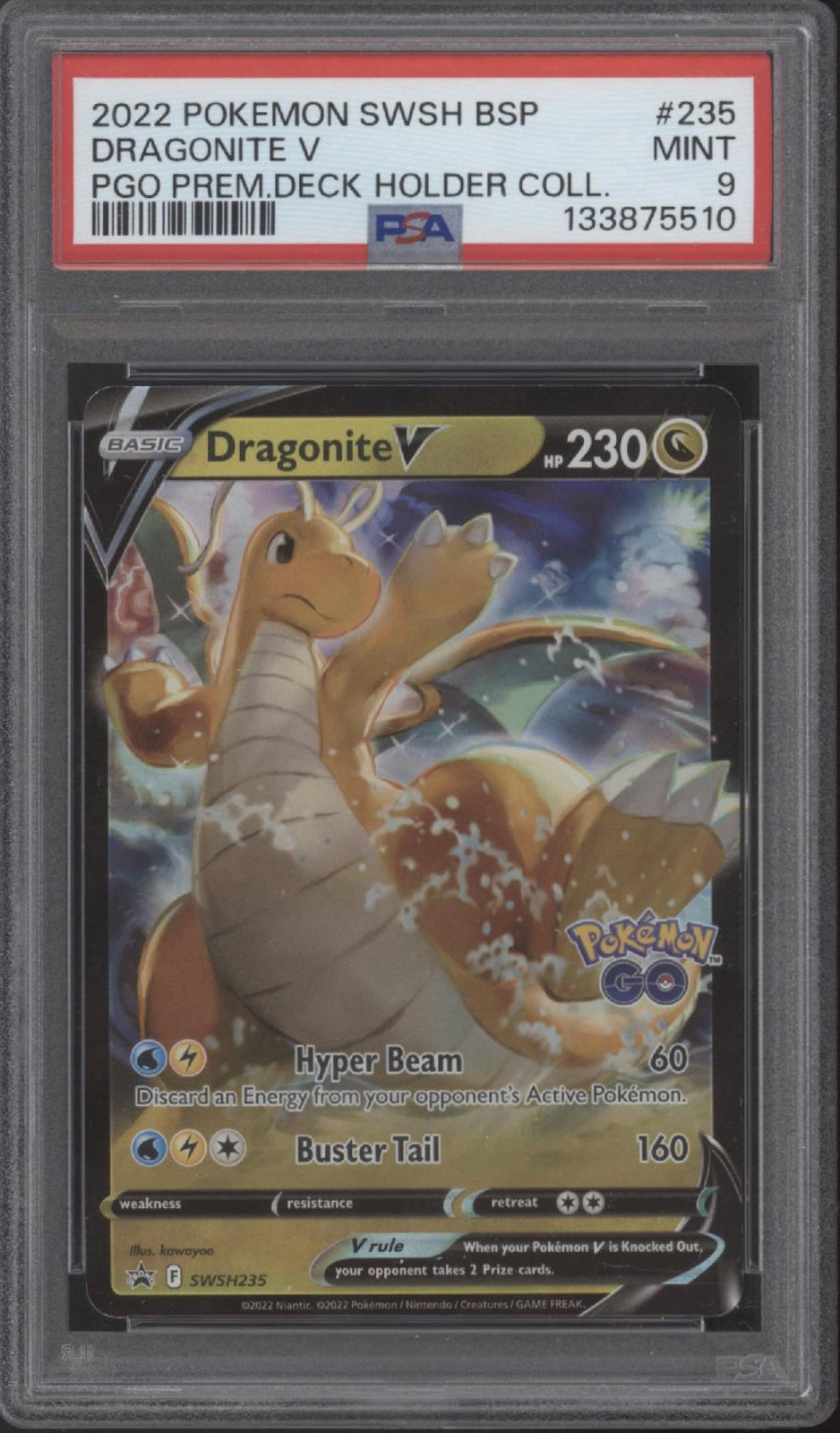 Dragonite V Pokemon Pokemon GO Premium Deck Holder #235 PSA 9、Collector Store LLC Gaming、kayou
