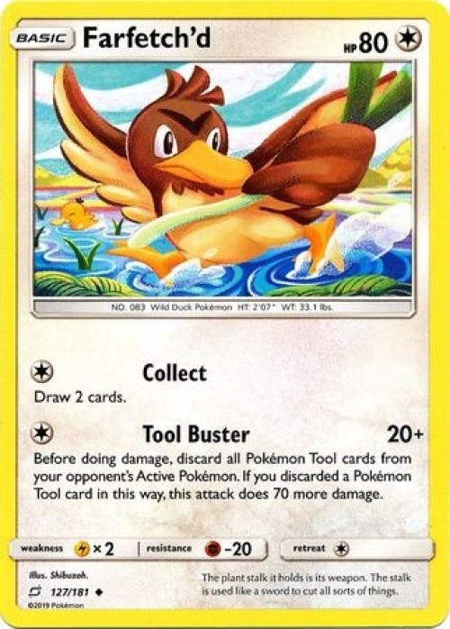 Pokemon Trading Card Game Sun & Moon Team Up Uncommon Farfetch'd #127 Reverse Holo Lightly Played、ToyWiz、kayou