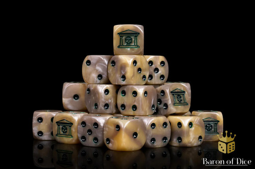 Baron Of Dice 6-Sided d6 Military Gate - Bone Dice Pack 25-Count Rounded - 16mm、ToyWiz、kayou