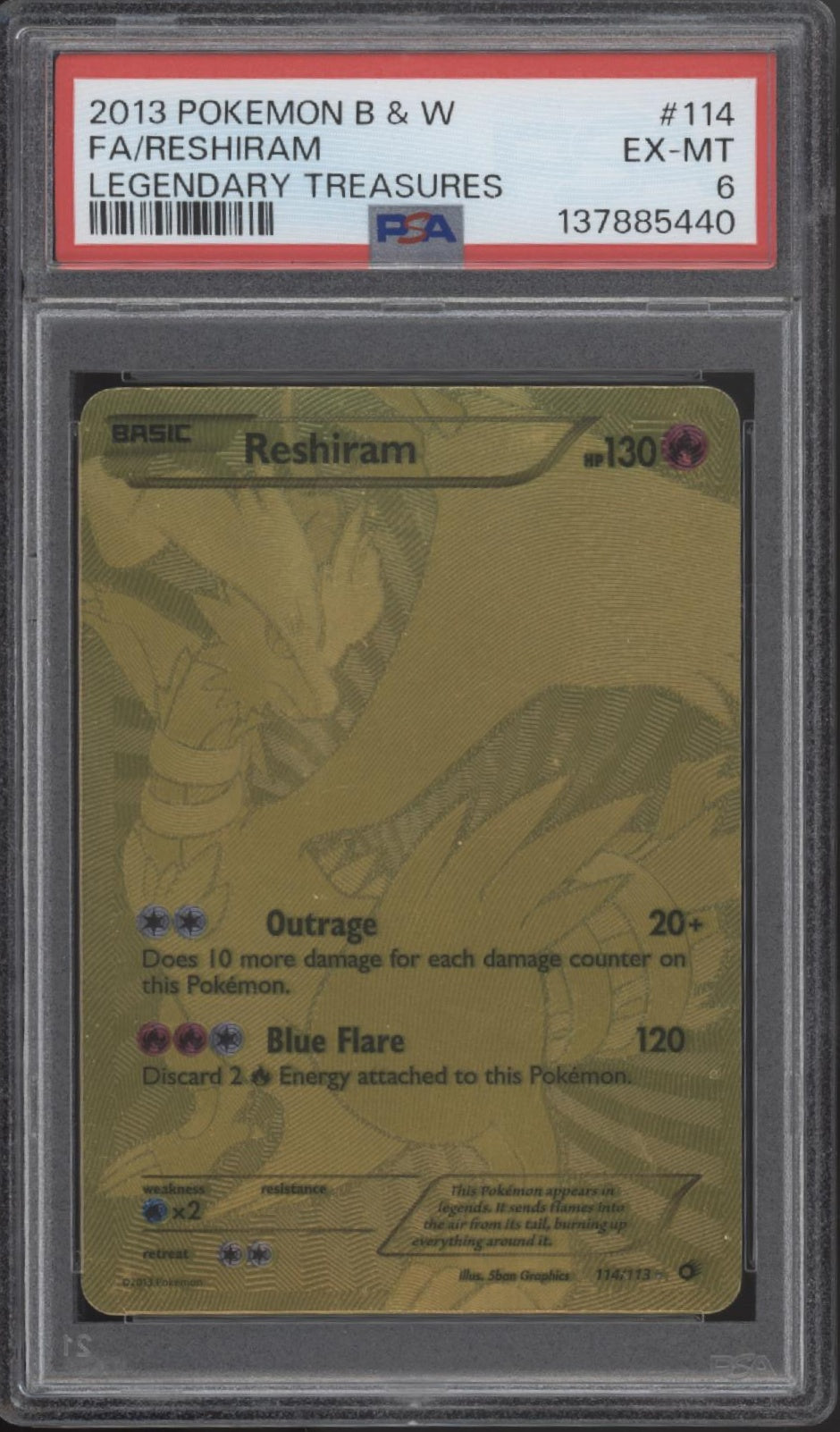 Reshiram Pokemon Legendary Treasures Full Art #114 PSA 6、Collector Store LLC Gaming、kayou