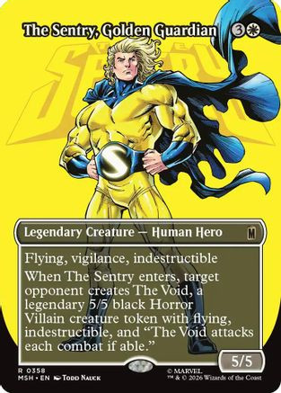 The Sentry, Golden Guardian (Borderless) (MSH-358) - Marvel Super Heroes、Wizards of the Coast、kayou