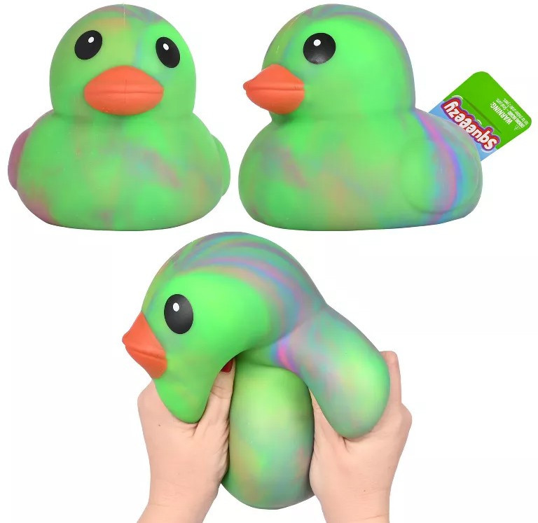 Laffy Quacks Jumbo Squishy Duck TIE-DYE GREEN 6-Inch Squeeze Toy、ToyWiz、kayou