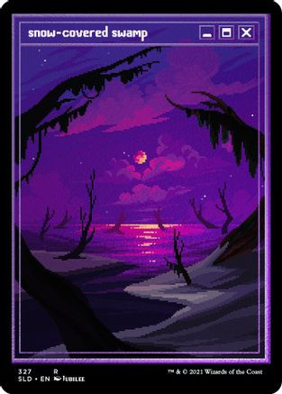 Snow-Covered Swamp (PixelSnowLands.jpg) (Foil Etched) (SLD-327) - Secret Lair Drop Series Foil、Wizards of the Coast、kayou
