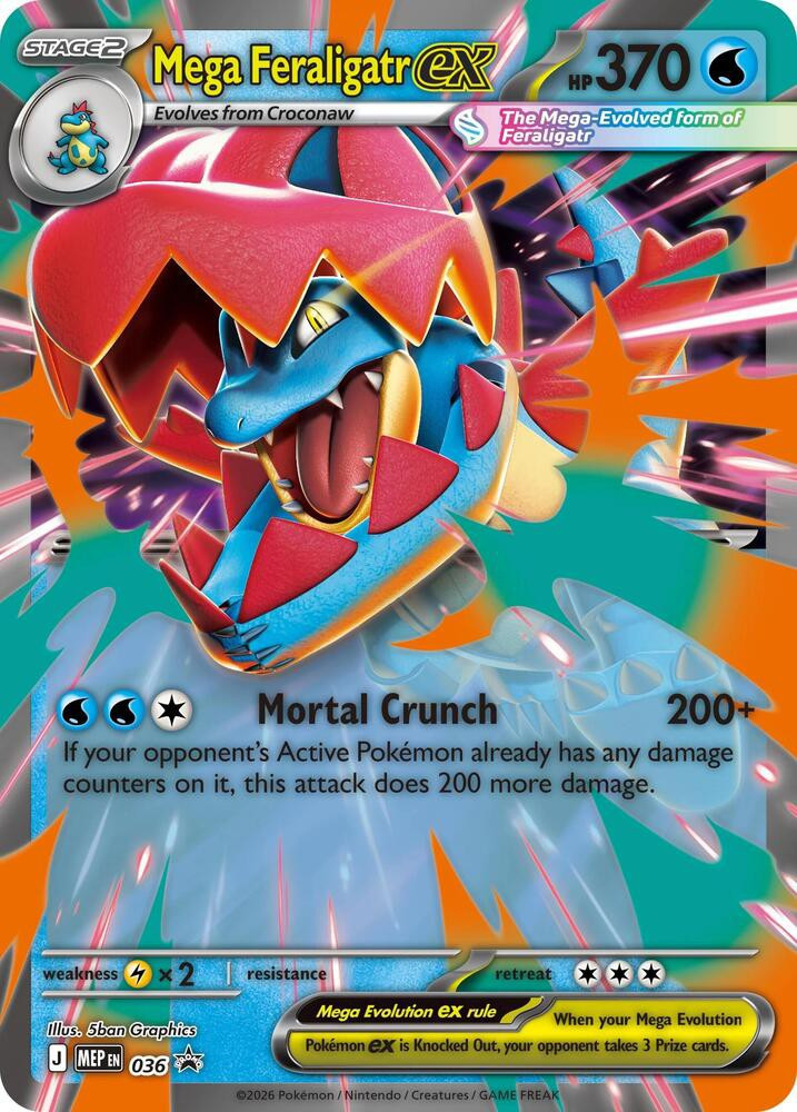 Pokemon Trading Card Game Mega Evolution Promo Promo Mega Feraligatr ex MEP036 Oversized、ToyWiz、kayou