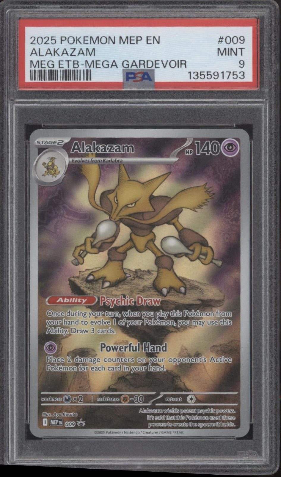 Alakazam Pokemon Mega Evolution Elite Trainer Box Mega Gardevoir #009 PSA 9、Collector Store LLC Gaming、kayou