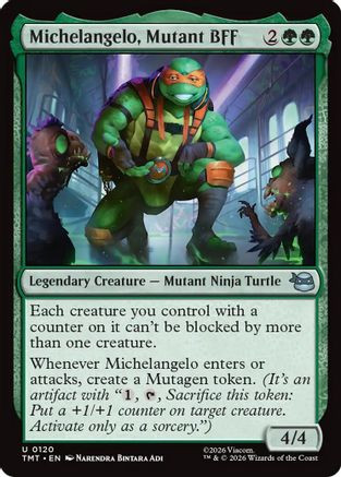Michelangelo, Mutant BFF (TMT-120) - Teenage Mutant Ninja Turtles Foil、Wizards of the Coast、kayou