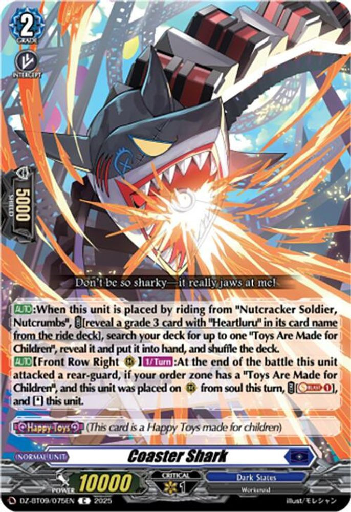 Cardfight Vanguard Trading Card Game Super Brave Detonation Common Coaster Shark DZ-BT09/075EN、ToyWiz、kayou