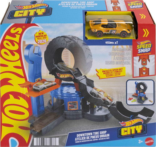 Hot Wheels Speed Snap City Downtown Tire Shop Playset、ToyWiz、kayou