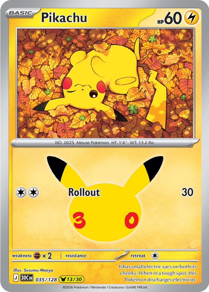Pokemon Trading Card Game 30th Celebration Pika Rare Pikachu #35、ToyWiz、kayou
