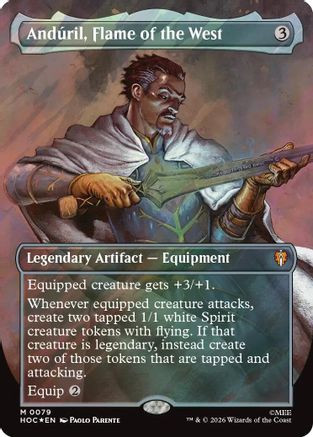 Anduril, Flame of the West (Borderless) (Surge Foil) (HOC-079) - The Hobbit: Eternal-Legal Foil、Wizards of the Coast、kayou