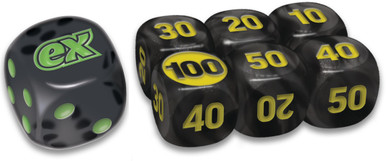 Perfect Order Clear Black w/ Green Die & Small Black w/ Yellow Dice (6)、Pokemon、kayou