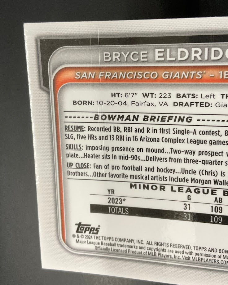 Bryce Eldridge 2024 Bowman Chrome Green Ice Refractor 61/99 #BCP-134、Collector Store LLC、kayou
