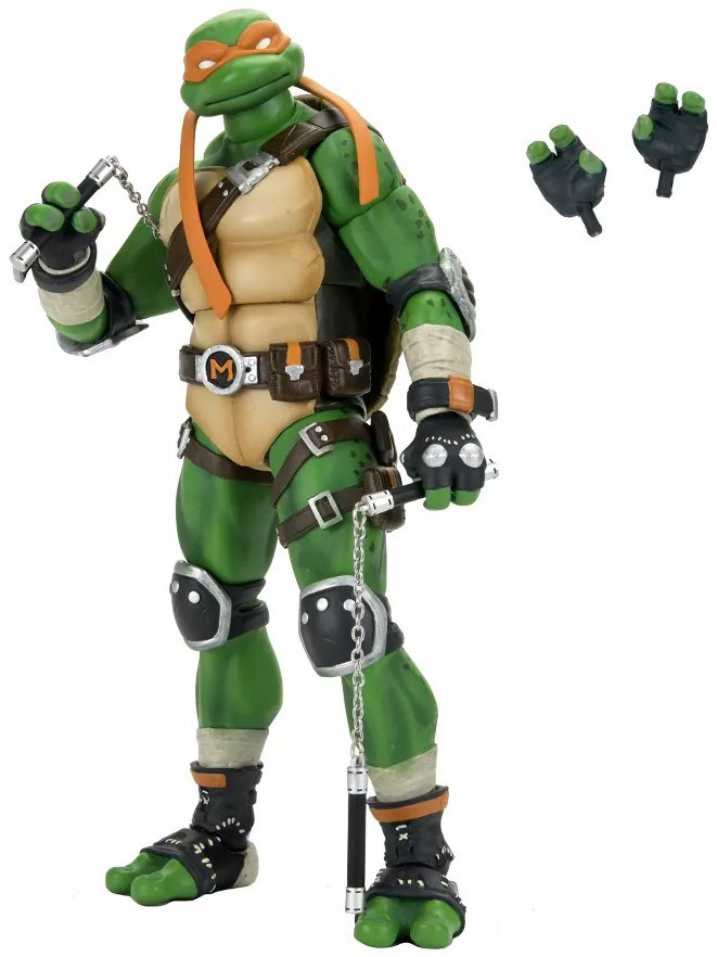 NECA Teenage Mutant Ninja Turtles Fortnite Michelangelo Exclusive Action Figure Special Code to Unlock the Ninja Stance Mikey Emote、ToyWiz、kayou
