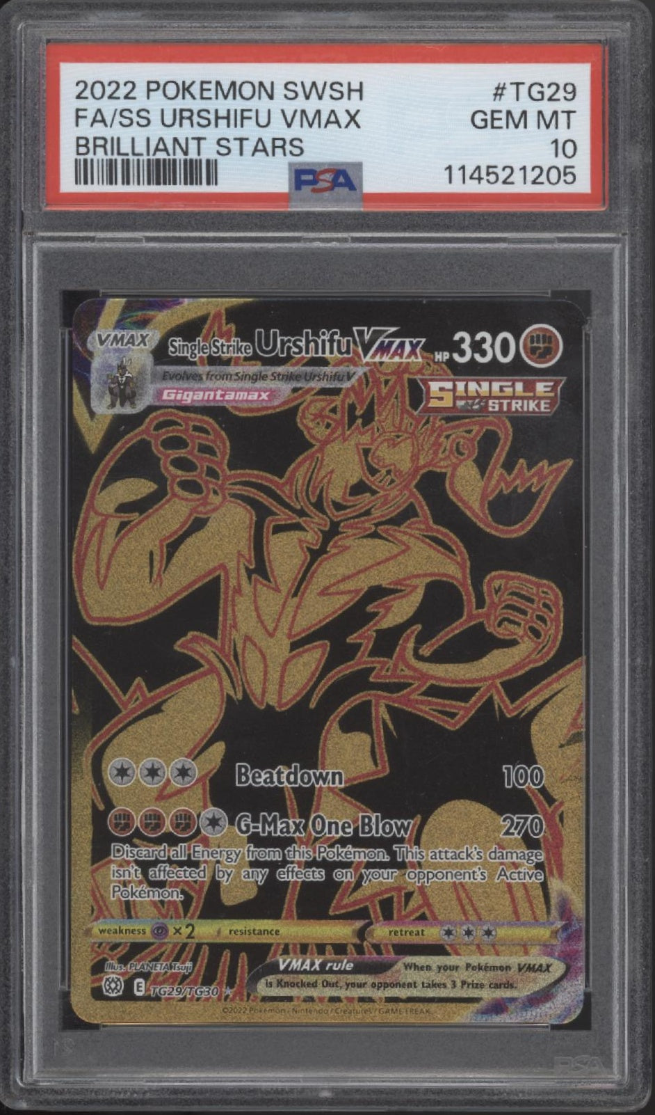 Single Strike Urshifu VMAX Pokemon Brilliant Stars #TG29 PSA 10、Collector Store LLC Gaming、kayou