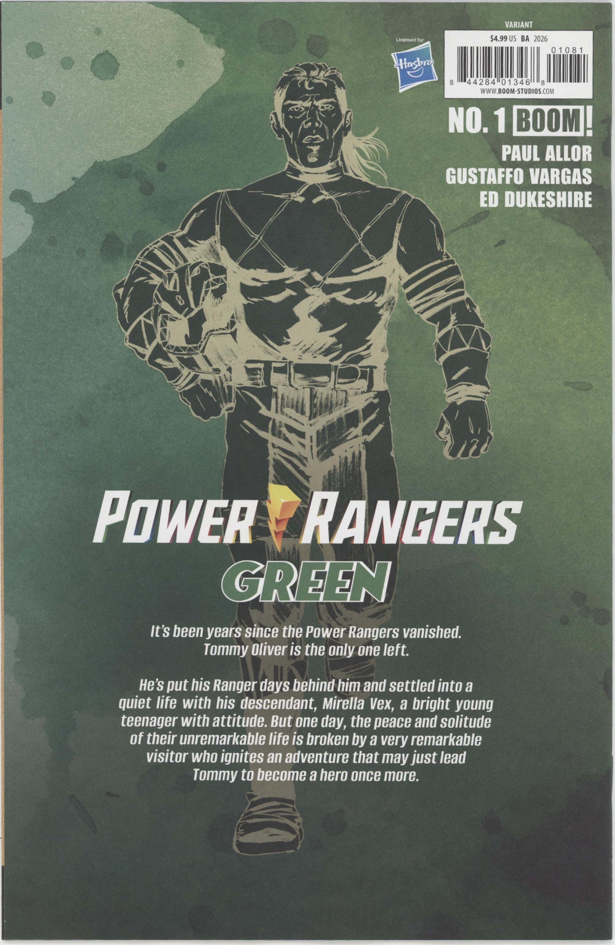 Power Rangers Green #1 H 1:20 Variant Edition Variant (Full Art, Ba)、Boom! Entertainment、kayou