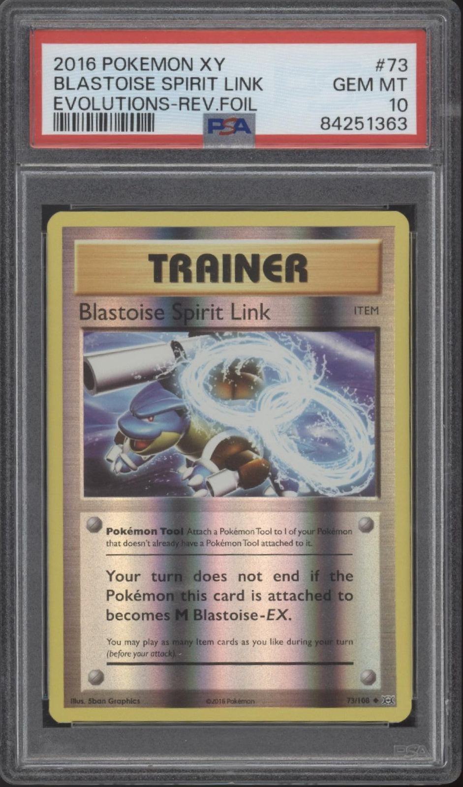 Blastoise Spirit Link Pokemon Evolutions Reverse Holo #73 PSA 10、Collector Store LLC Gaming、kayou
