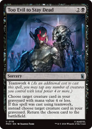 Too Evil to Stay Dead (Foil) | Marvel Super Heroes、Magic: The Gathering、kayou