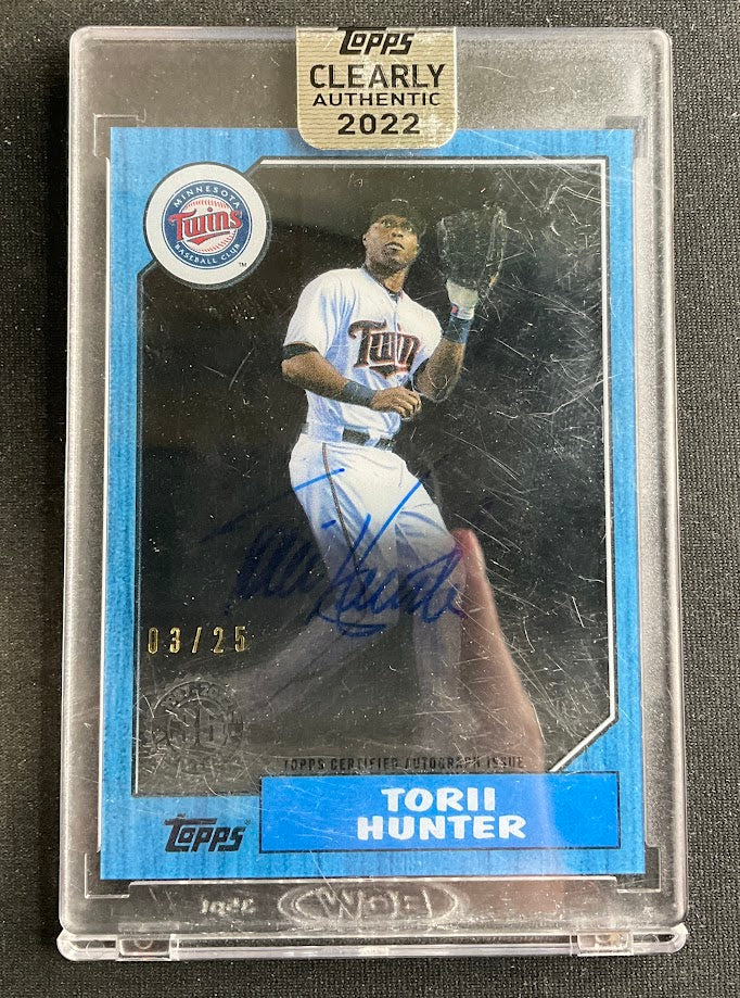 Torii Hunter 2022 Topps Clearly Authentic Blue Auto 03/25 #87TBA-THU、Collector Store LLC、kayou