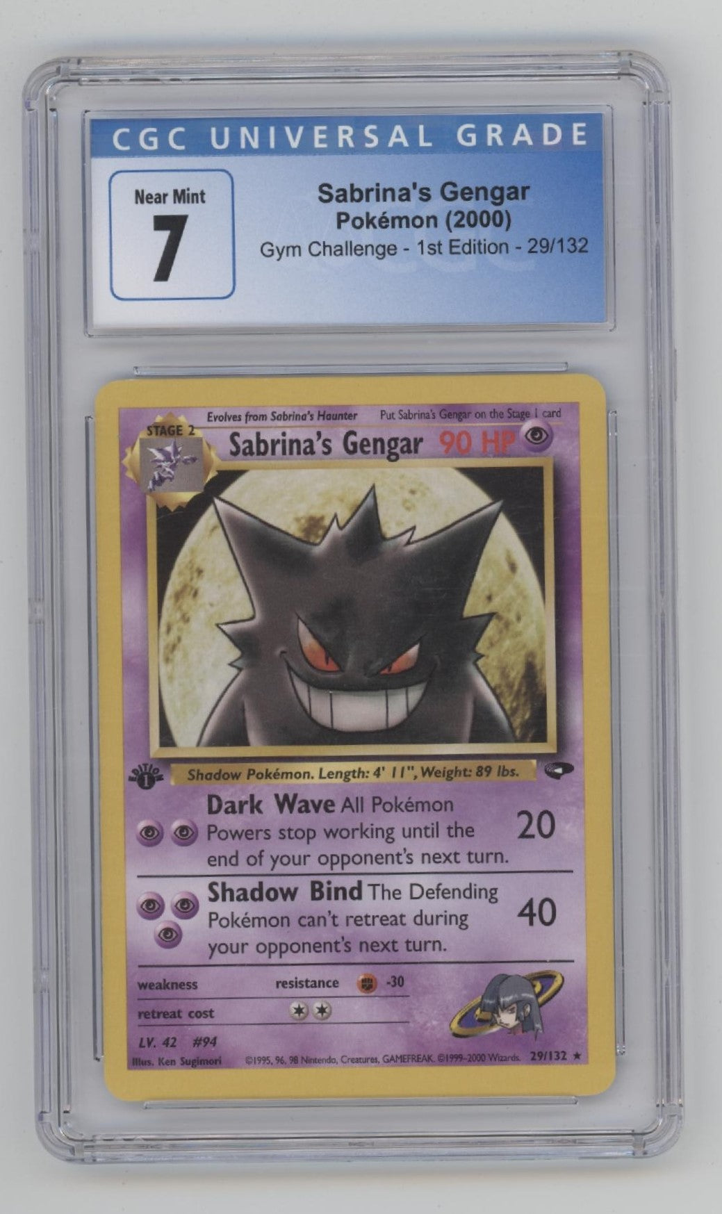 Sabrina's Gengar Pokemon Gym Challenge 1st Edition #29 CGC 7、Collector Store LLC Gaming、kayou
