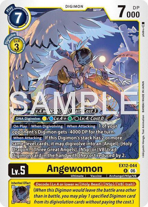 Digimon Trading Card Game Digital World Shambala Rare Angewomon EX12-044、ToyWiz、kayou