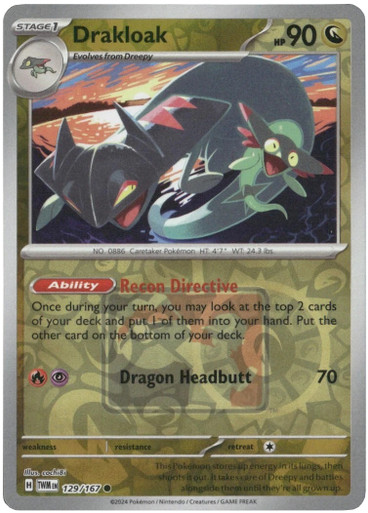 SV Twilight Masquerade 129/167 Drakloak (League Promo Stamp Reverse Holo)、Pokemon、kayou