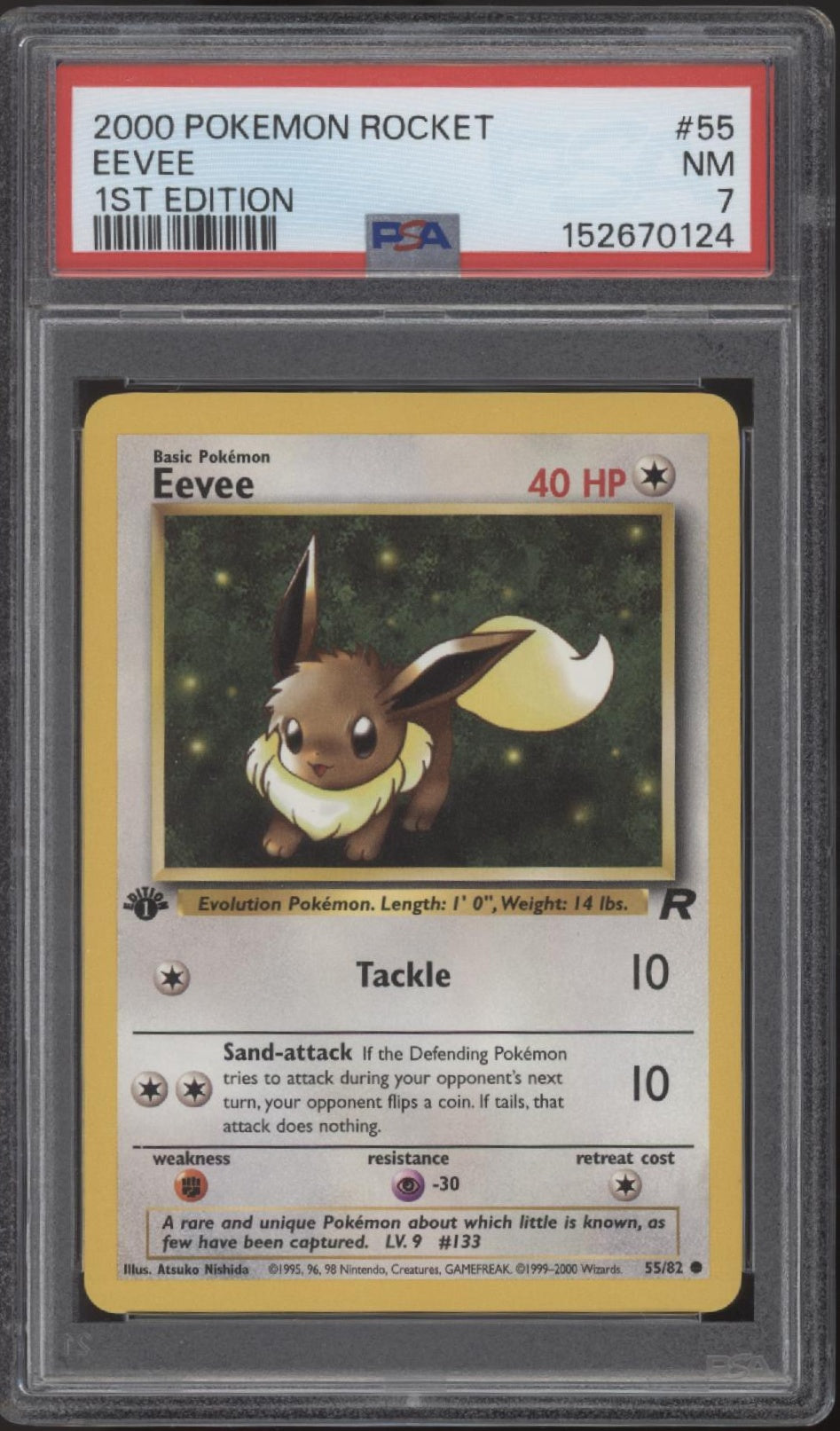 Eevee Pokemon Team Rocket 1st Edition #55 PSA 7、Collector Store LLC Gaming、kayou
