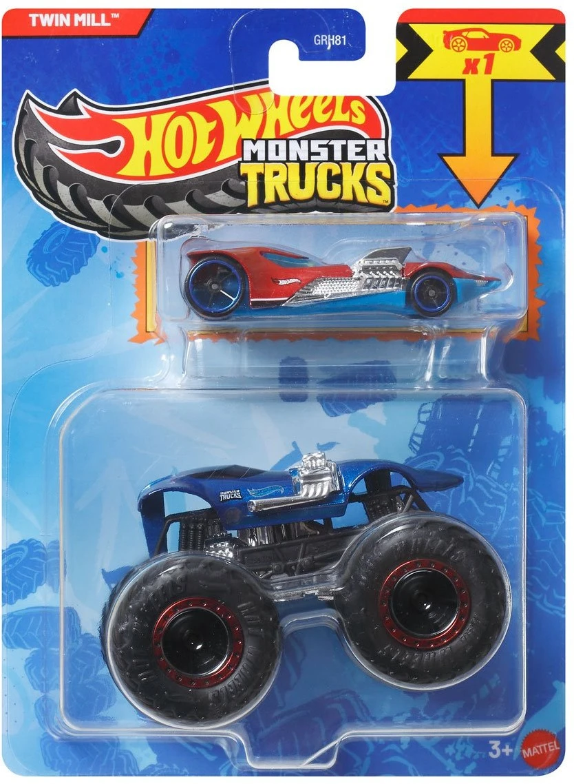Hot Wheels Monster Trucks Twin Mill Diecast Car Bonus Car!、ToyWiz、kayou