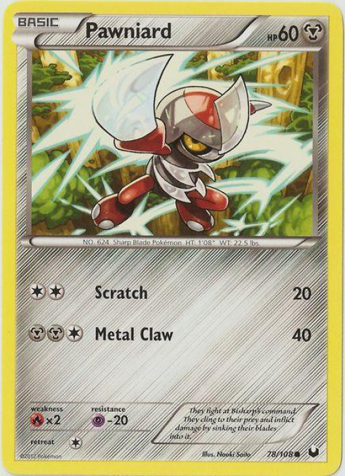 Pokemon Trading Card Game Black & White Dark Explorers Common Pawniard #78 Reverse Holofoil、ToyWiz、kayou