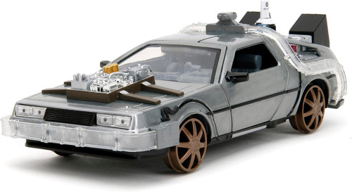 Back to the Future 3 Hollywood Rides Time Machine Diecast Vehicle Train Wheels、ToyWiz、kayou