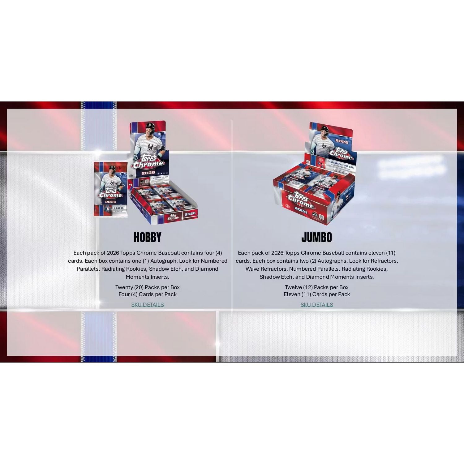 2026 Topps Chrome Baseball Jumbo Box、Topps、kayou