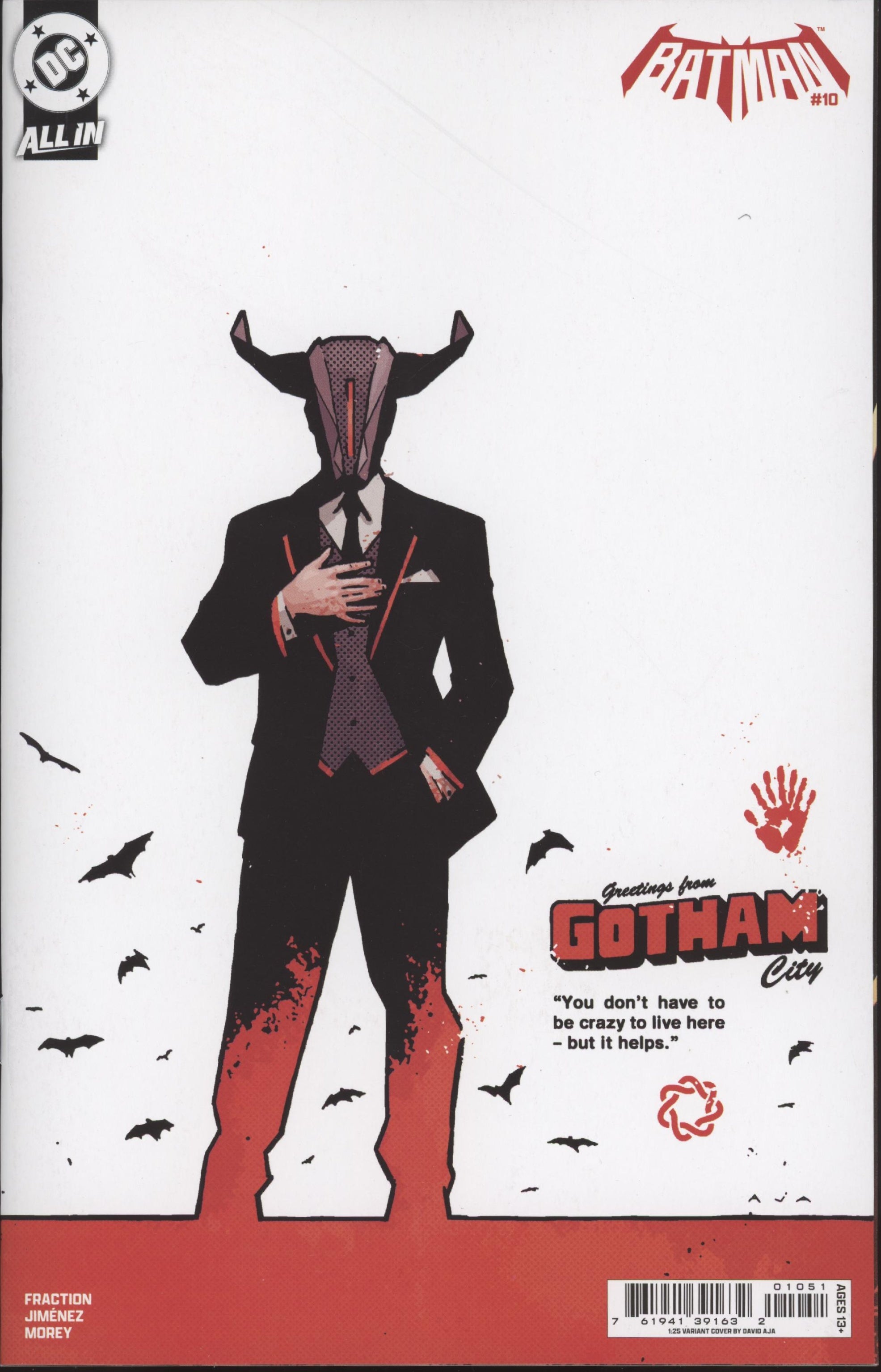 Batman #10 Cover F 1 in 25 David Aja Card Stock Variant、DC Comics、kayou