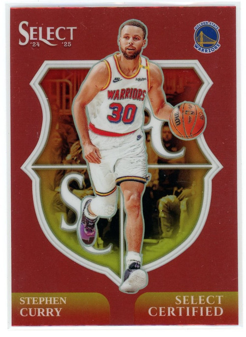 NBA 2024-25 Panini Select Basketball Red Prizm Certified Stephen Curry #9、ToyWiz、kayou