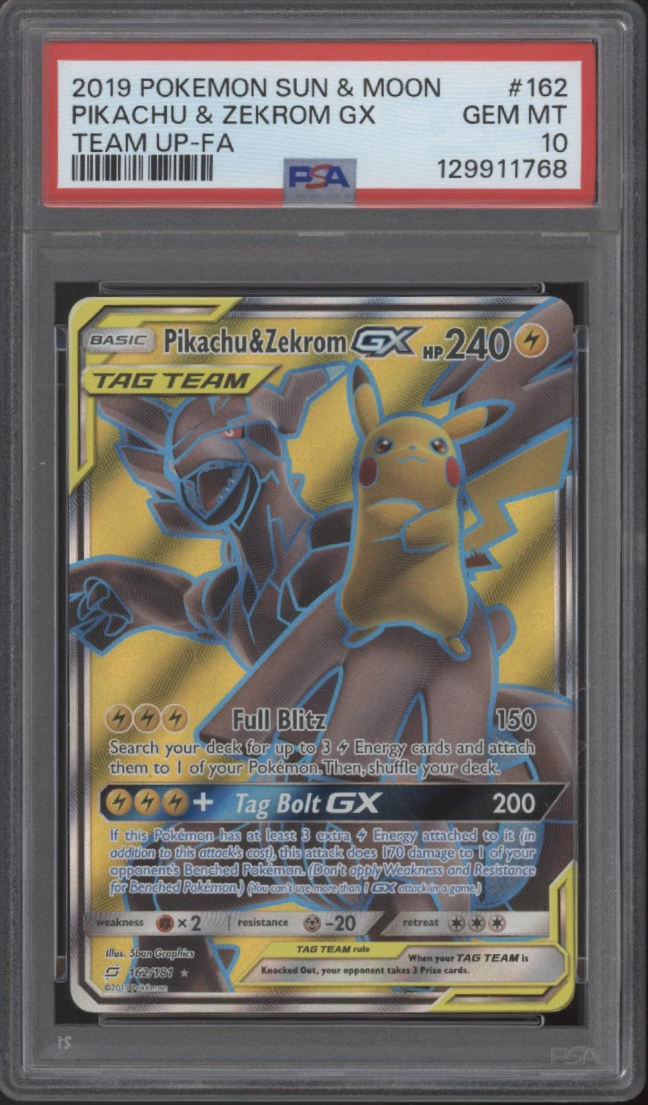 Pikachu & Zekrom GX Pokemon Team Up Full Art #162 PSA 10、Collector Store LLC Gaming、kayou