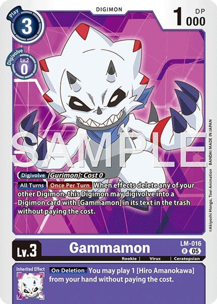 Trading Card Game Advanced Booster Digimon Generation Rare Gammamon LM-016 Reprint、ToyWiz、kayou