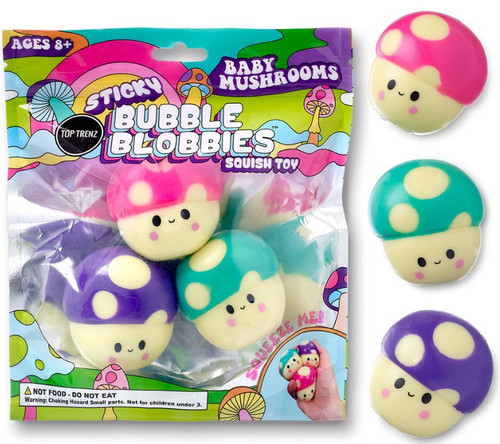 Sticky Bubble Blobbies Baby Mushrooms Squish Toy 3-Pack Squeeze Me!、ToyWiz、kayou