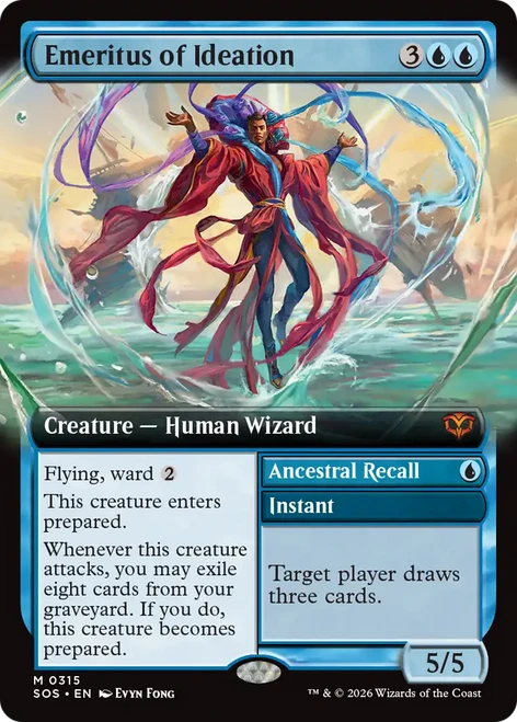Emeritus of Ideation // Ancestral Recall (Extended Art Foil) | Secrets of Strixhaven、Magic: The Gathering、kayou