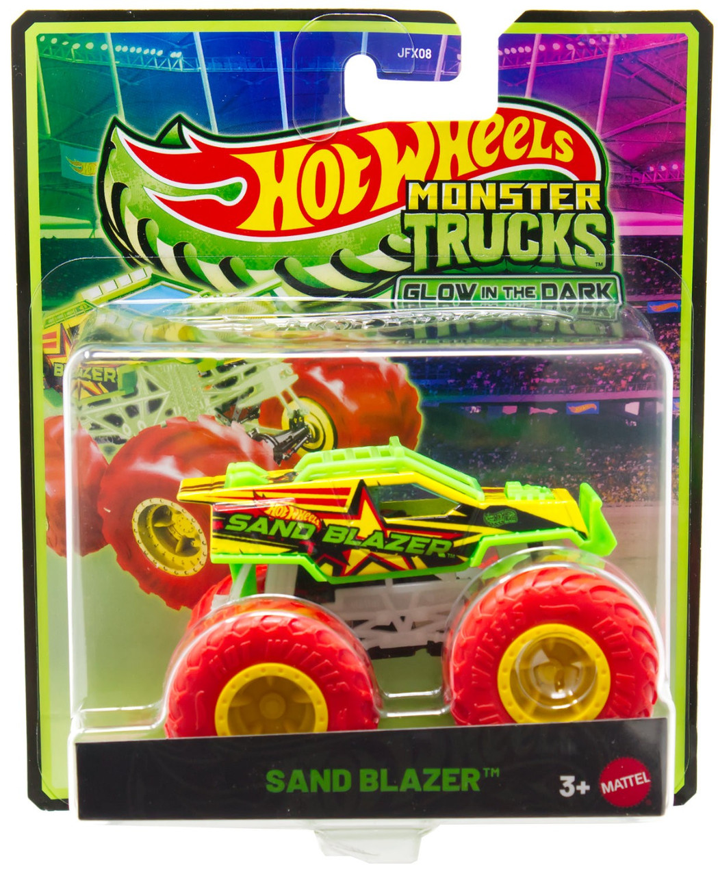 Hot Wheels Monster Trucks Glow in the Dark Sand Blazer Diecast Car、ToyWiz、kayou
