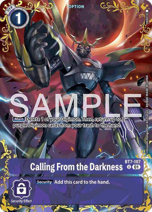 Digimon Trading Card Game Dual Revolution Uncommon Calling From the Darkness - BT7-107 BT7-107 Alternate Art、ToyWiz、kayou