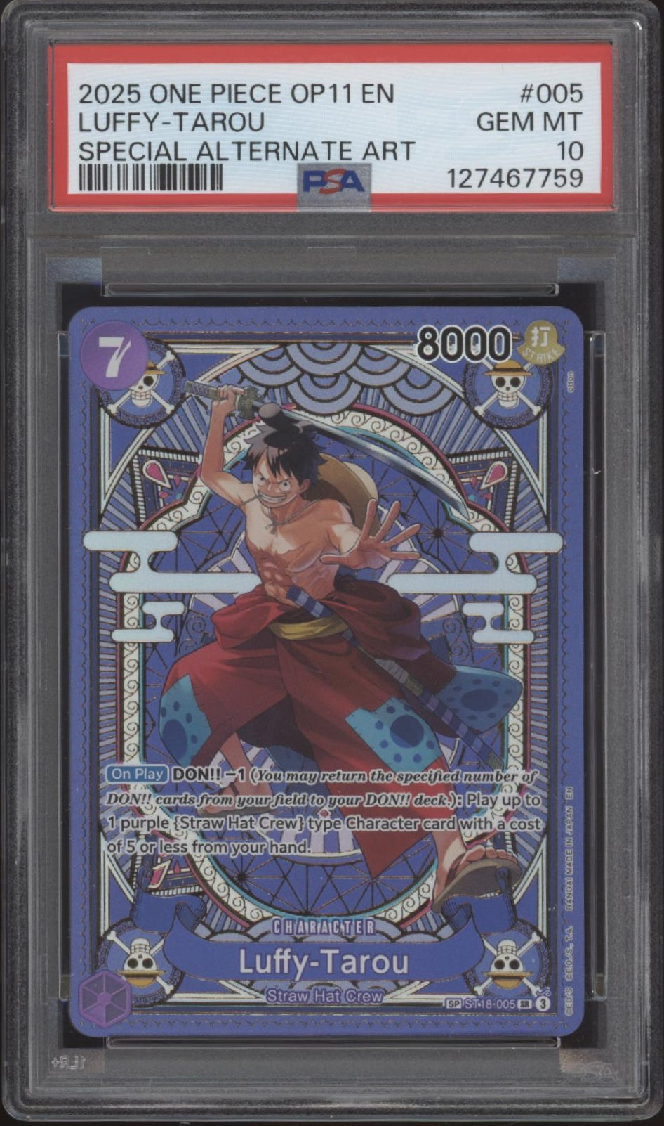 Luffy Tarou One Piece A Fist of Divine Speed Special Alt Art #005 PSA 10 #1、Collector Store LLC Gaming、kayou