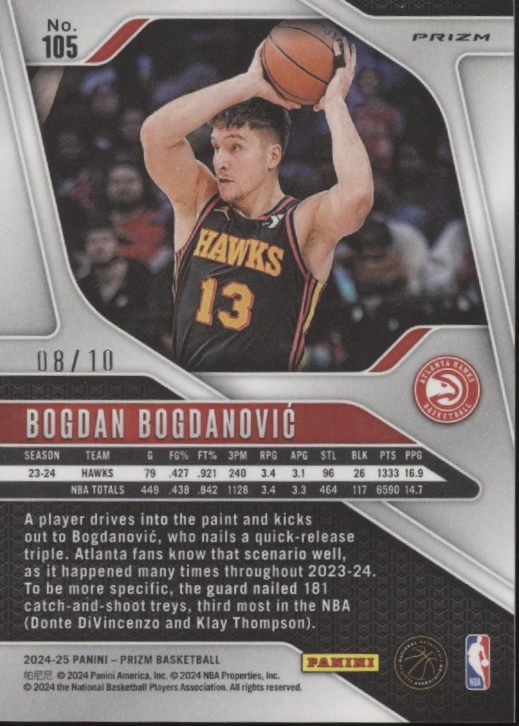 Bogdan Bogdanovic 2024-25 Panini Prizm Gold Wave Prizm 08/10 #105、Collector Store LLC、kayou