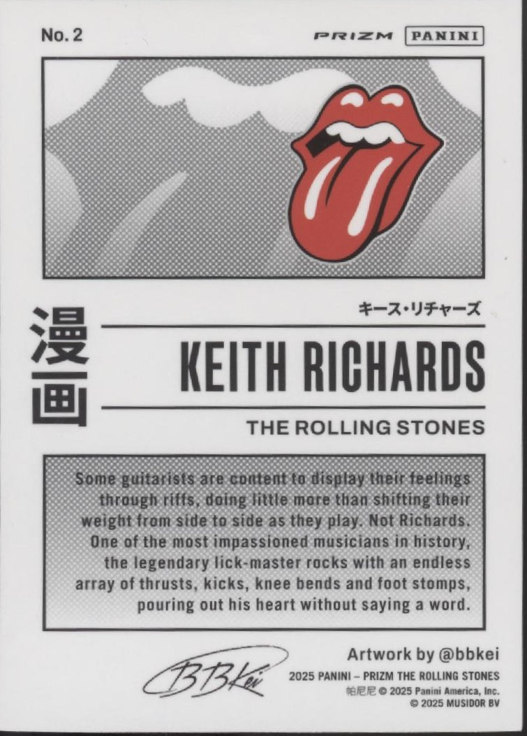 Keith Richards 2025 Panini Prizm The Rolling Stones Twang Prizm #2、Collector Store LLC、kayou