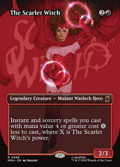 MtG Marvel Super Heroes Rare The Scarlet Witch #368 Borderless Logo、ToyWiz、kayou
