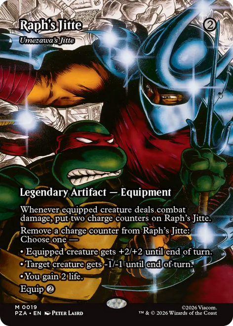 Umezawa's Jitte Raph's Jitte (Borderless Source Material) | Teenage Mutant Ninja Turtles Source Material、Magic: The Gathering、kayou