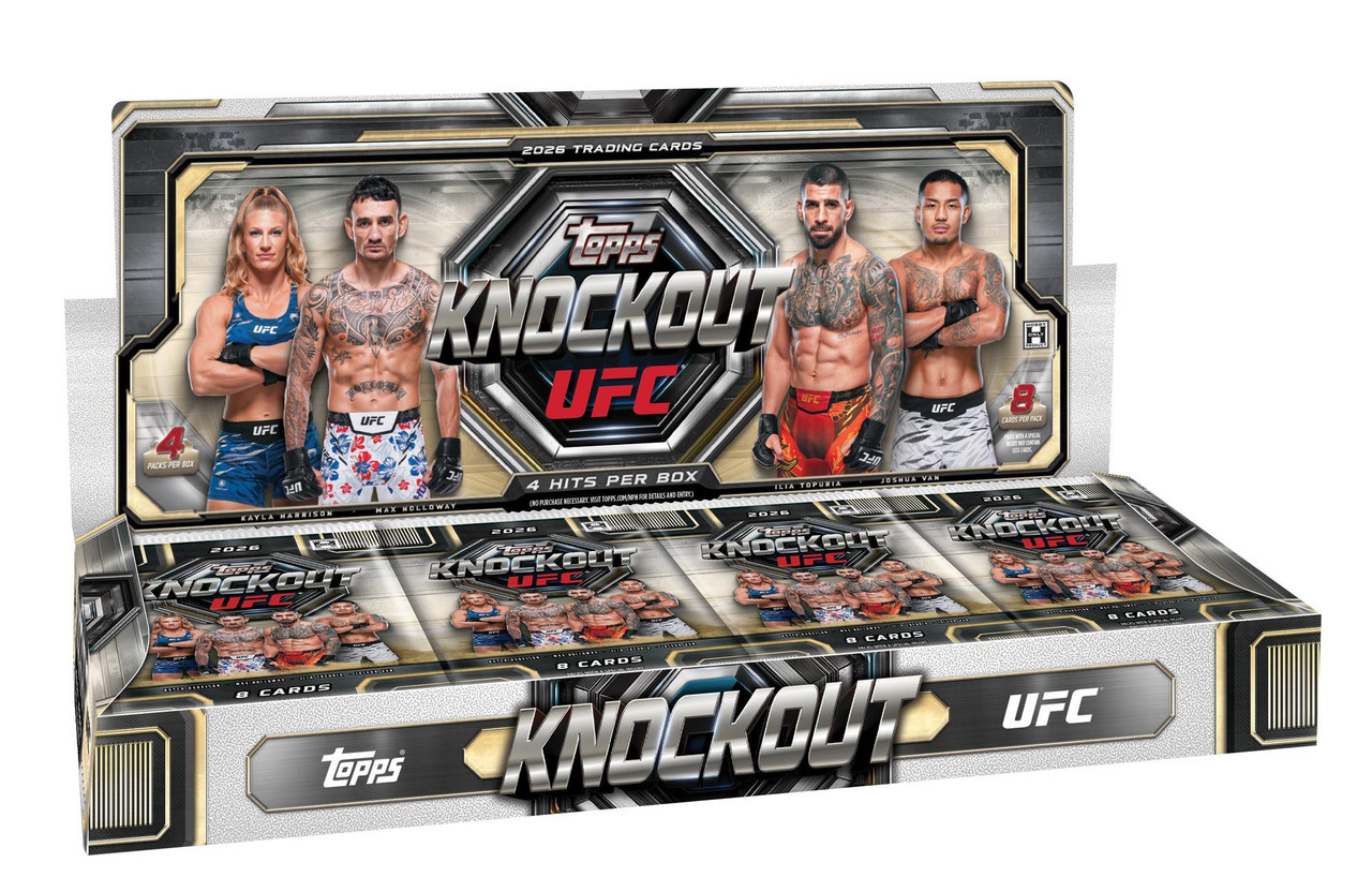 UFC Topps 2026 Knockout Trading Card HOBBY Box 4 Packs, 3 Autographs、ToyWiz、kayou