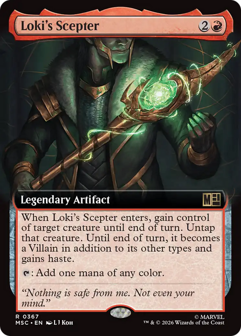 Loki's Scepter (Extended Art) | Marvel Super Heroes Commander、Magic: The Gathering、kayou