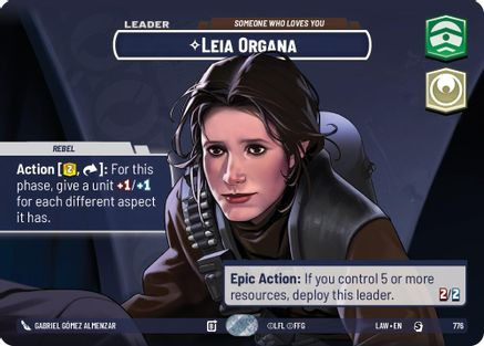 Leia Organa - Someone Who Loves You (Showcase) (776) - A Lawless Time Foil、Fantasy Flight Games、kayou
