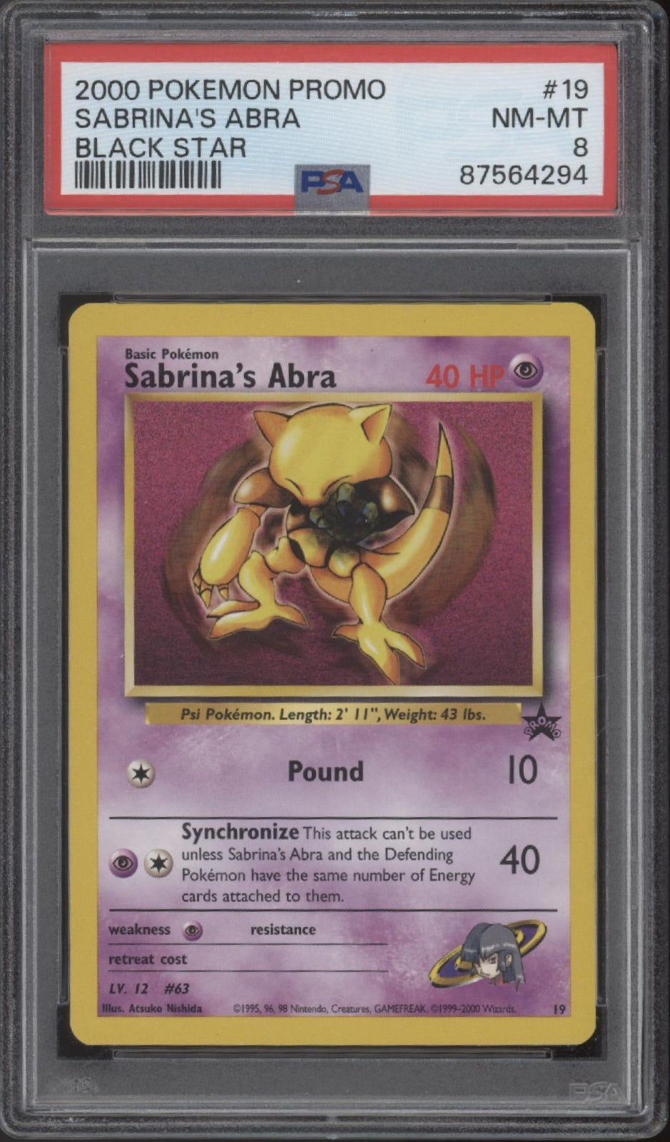 Sabrina's Abra Pokemon Black Star Promo #19 PSA 8、Collector Store LLC Gaming、kayou