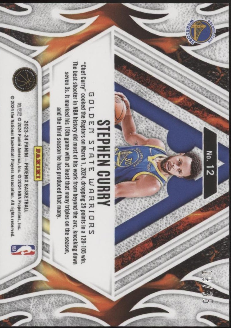 Stephen Curry 2023-24 Panini Phoenix Fire Forged 19/35 #12、Collector Store LLC、kayou